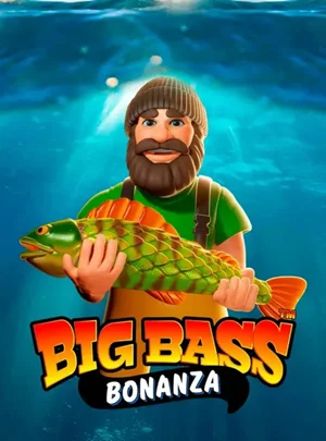 Tragamonedas Big Bass Bonanza con pescador y pez grande