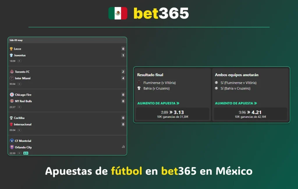Mercados de apuestas de fútbol en bet365 México