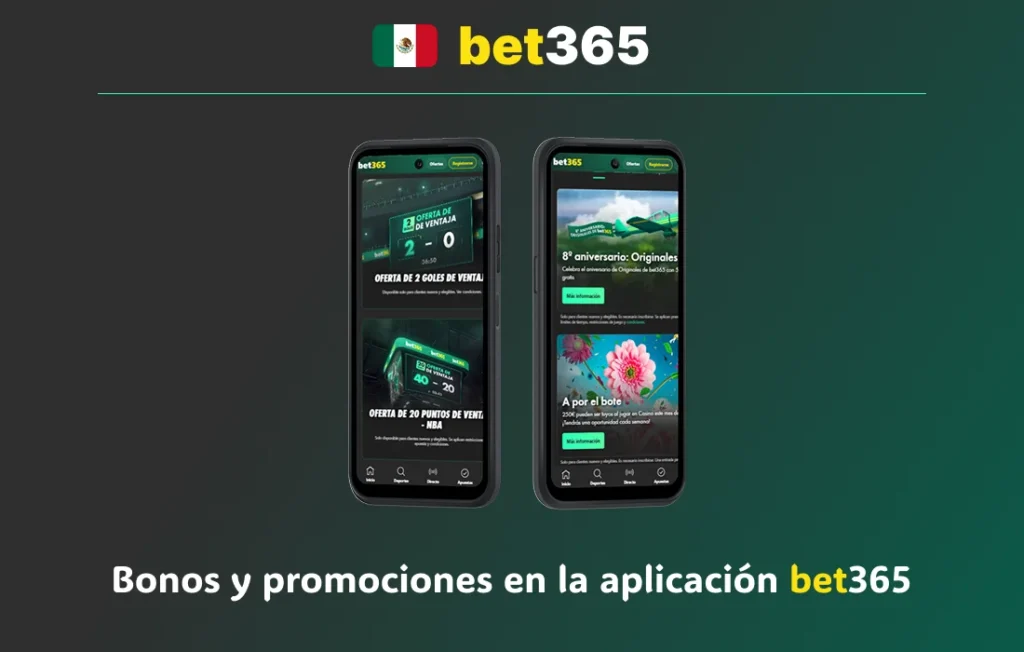 Bonos y promociones en la aplicación bet365 México