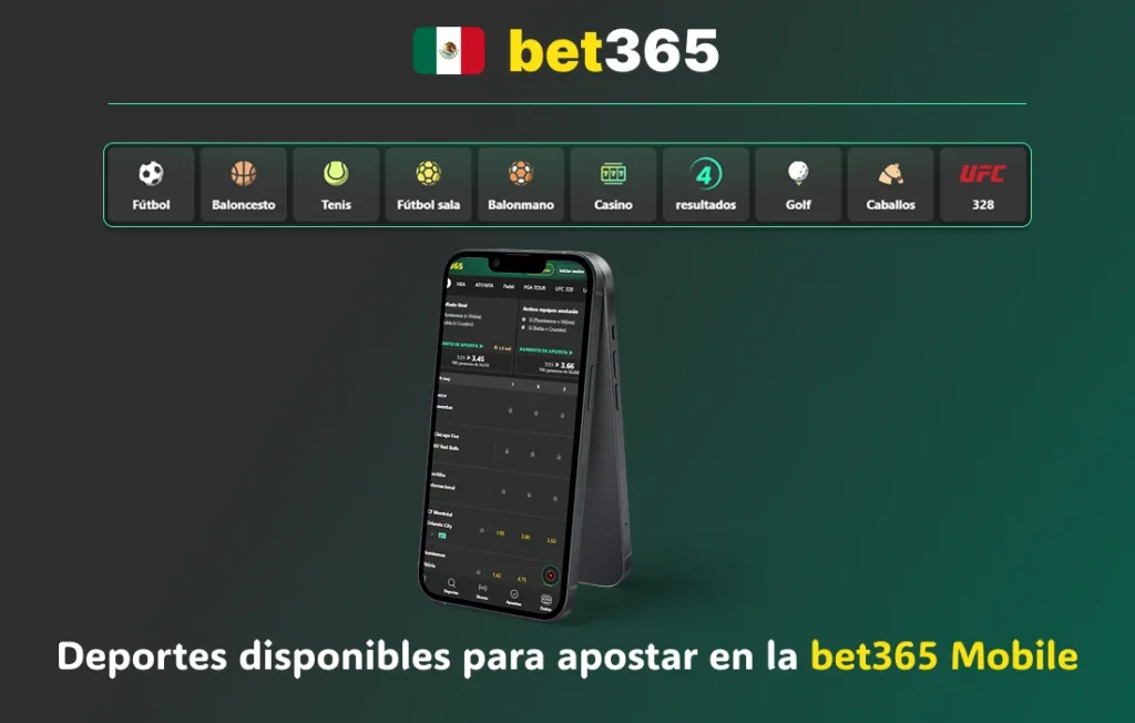 Deportes disponibles en la app bet365 Mobile México